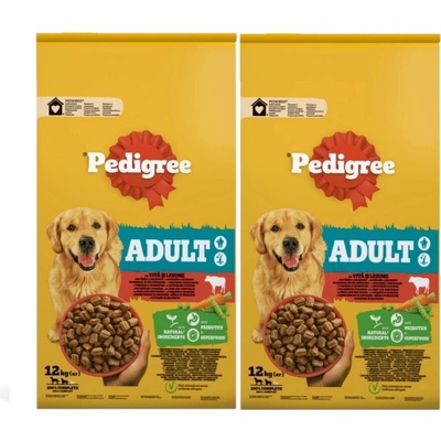 Pedigree Adult Medium & Large s hovězím masem 2 x 12 kg