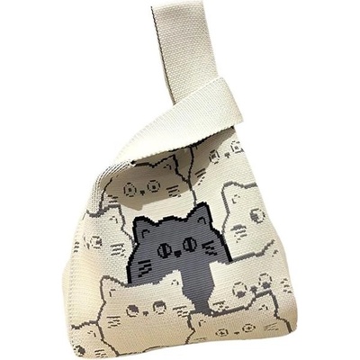 Annam Tote bag kočky 35 × 20 cm béžová