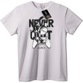 NOONEBRAND Тениска Геймърска: Не спирай, продължавай - 4XL, White