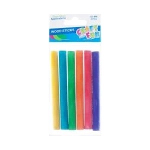 Craft with fun Wooden sticks colored 6pcs