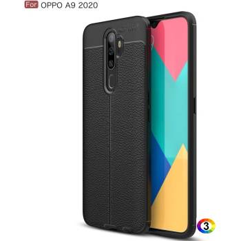 OPPO A9 (2020) / A5 (2020) Удароустойчив Litchi Skin Калъф и Протектор