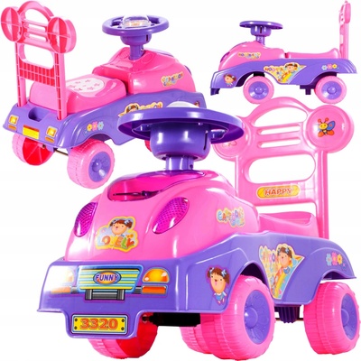 MalPlay šmykľavkové auto Tlačiace auto vozidlo Ružové