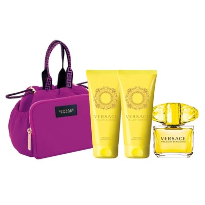 Versace Yellow Diamond Подаръчен комплект, Тоалетна вода 90ml + Мляко за тяло 100ml +Душ гел 100ml + чанта, Жени