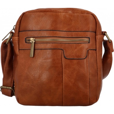 Paolo bags Elegantní pánská Crossbody taška světle hnědá Elvis hnědá