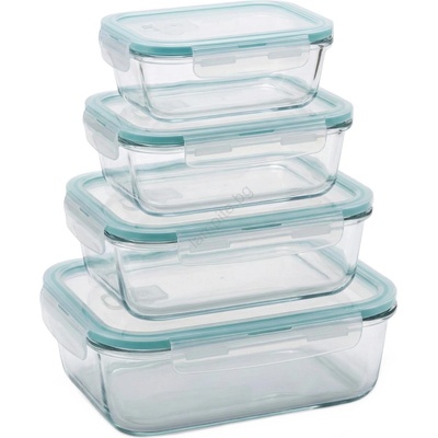 Estilo Home Комплект от 4 кутии за храна, прозрачни/в цвят мента (eh0069)