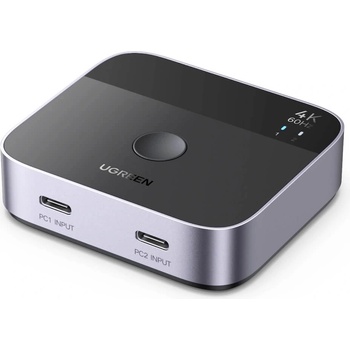 UGREEN 2-портов USB-C към HDMI превключвател за компютри и монитори - Ugreen AW502 Dual USB-C to HDMI Switch Box 2in1 4K (тъмносив) (AW502 (55451))