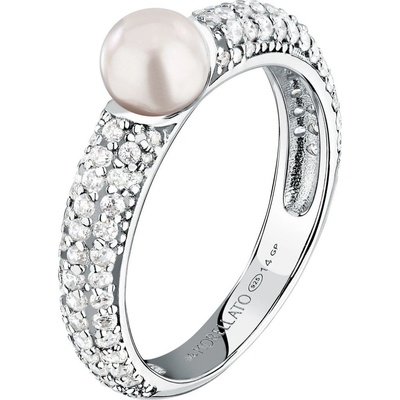 Morellato Stříbrný prsten s pravou perlou a zirkony Perla SXU500