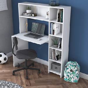 ASIR GROUP Работна маса RANI 113, 2x141, 8 см с бяла полица (AS1745)
