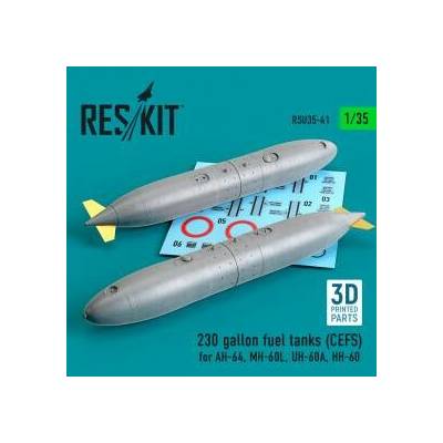 Reskit 230 gallon fuel tanks CEFS for AH-64 MH-60L UH-60A HH-60 3D Printed 2 pcs 1:35