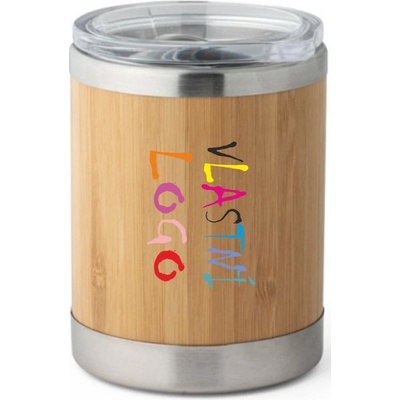 On Design Hrnek z bambusu a nerezové oceli LYCKA s potiskem naturální 350 ml
