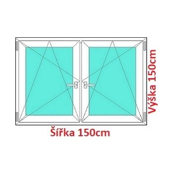 Soft Dvojkrídlové plastové okno 150x150 cm, OS+OS, so stĺpikom