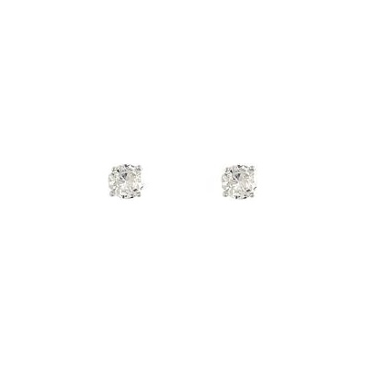 INFINITYSILVER Stříbrné náušnice s čirými zirkony 4mm L436516v4