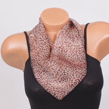 Image 1 of Модно дамско фишу в бежово и кафяво с леопардов десен