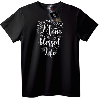 NOONEBRAND Тениска Благословен Живот на Мама - 4XL, Black