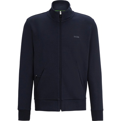 HUGO BOSS Суичър Boss Men's Skaz Full-Zip Fleece Hoodie High Neck Design - Dark Blue 402