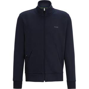 HUGO BOSS Суичър Boss Men's Skaz Full-Zip Fleece Hoodie High Neck Design - Dark Blue 402