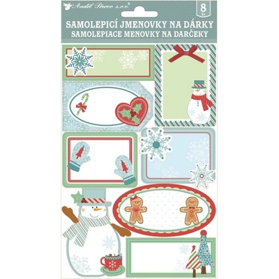 Anděl Samolepicí jmenovky na dárky 3D - s glitry - 8 ks - 1455 – Zboží Mobilmania