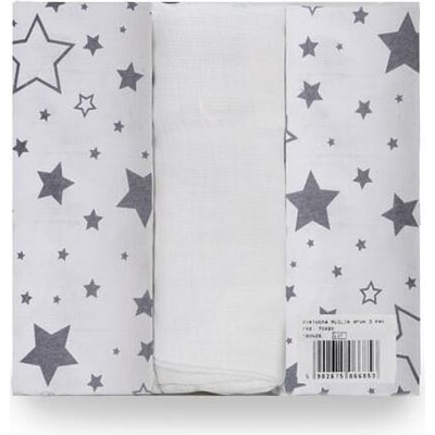 BabyMatex Mušelínové 70x80 BabyBoom Stars 3 ks