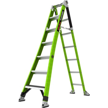 Little Giant Ladder Двураменна стълба от фибростъкло 6+5 стъпала Little Giant TELECOMBO с GROUND CUE, V-bar и двупозиционни пети (13947)