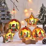 Aigostar Wooden Christmas Reindeer Lamp - Round