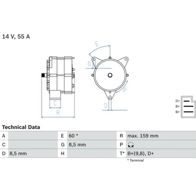 generátor BOSCH 0 986 031 020