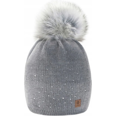 Fashionweek dámská zimní čepice s bambulí flísová podšívka Jenot Verona šedý