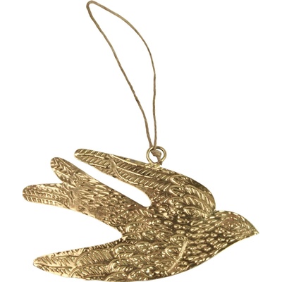 Strömshaga Závěsná kovová dekorace Swallow Brass, zlatá barva, kov