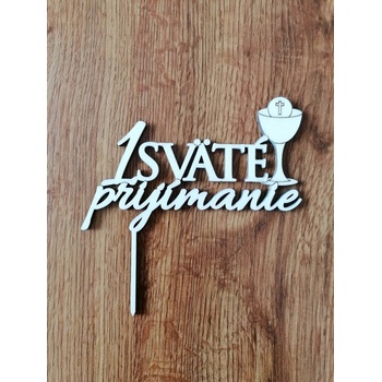 Loranc Дървен топер за торта Потир за първо причастие