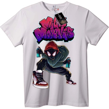 NOONEBRAND Тениска Майлс Моралес Графити - XS, Black