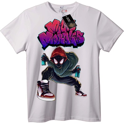 NOONEBRAND Тениска Майлс Моралес Графити - XS, Black