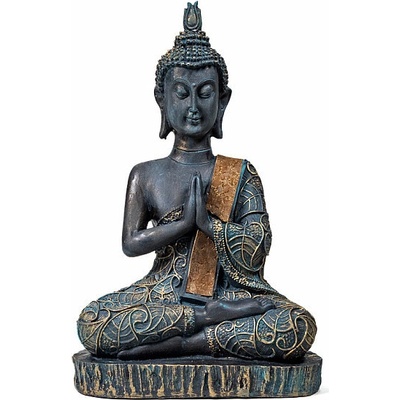 Nefertitis Buddha modlící se thajská soška starožitný vzhled - výška cca 22 cm