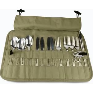 OFFLANDER Комплект прибори за хранене OFFLANDER Camping Cutlery Set with Case green