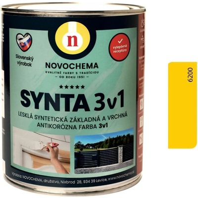 NOVOCHEMA SYNTA 3v1 syntetická základní a vrchní antikorozní barva 3v1 3,1 kg Žlutá