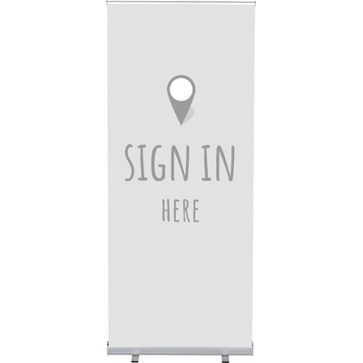 Jansen Display Set Roll-baneru Budget s vytištěným motivem, Přihlášení, šedý, anglicky, 870 x 2080 mm – Hledejceny.cz