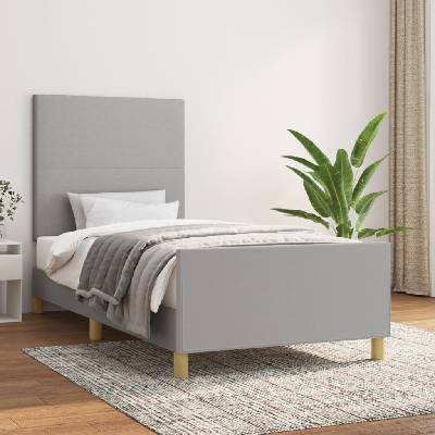 vidaXL 3124873 Rám postele s čelem textil / barva světle šedá