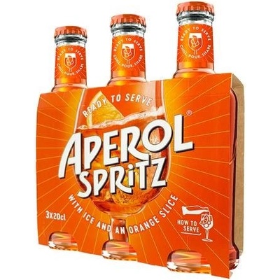 Aperol Spritz RTS 9% 3 x 0,2 l (holá láhev) – Zboží Dáma