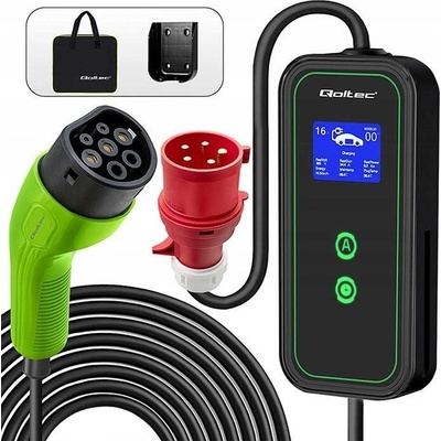 Qoltec 52471 Mobilní EV nabíječka elektrických vozidel 2v1 typ2 7 kW 230V CEE 5 PIN – Sleviste.cz