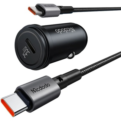 Mcdodo Зарядно за автомобил - Mcdodo Obsidian Series (CC-7493) - включен Type-C кабел, PD30W, Smart IC, 1.2m - Черен
