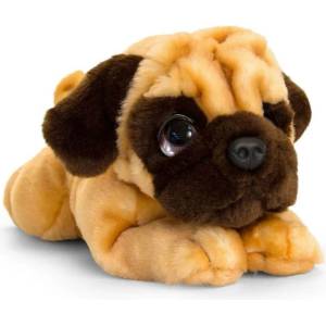 Keel Toys - Плюшено легнало куче - Мопс - 37 см