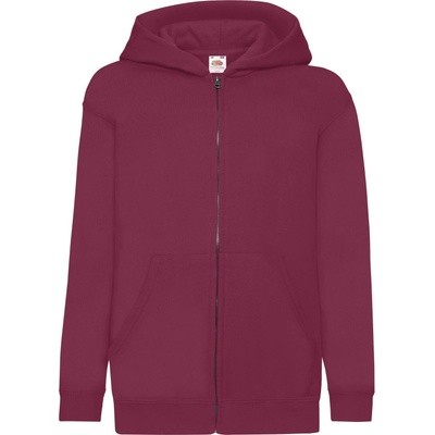 Fruit of the Loom mikina Classic Kids Jackets Burgundová