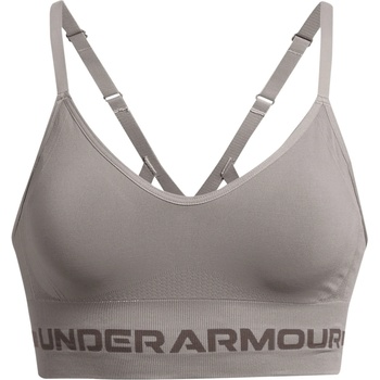 Image 1 of Under Armour Seamless Low Impact Longline Sports Bra - PEWTER