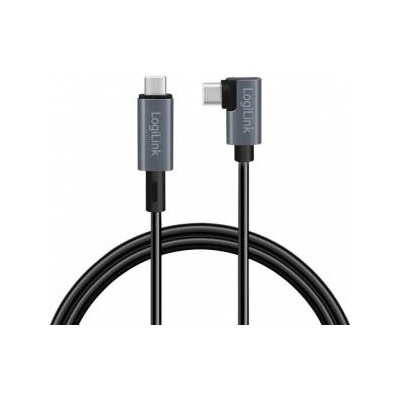 LogiLink CU0182 USB 2.0 Type-C to USB-C/M Angled Cable E-mark PD Black 1m