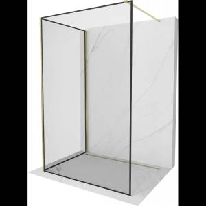 Mexen Kioto стена за душ Walk-in 130 x 120 см, черна рамка, златна - 800-130-212-50-70-120 (800-130-212-50-70-120)