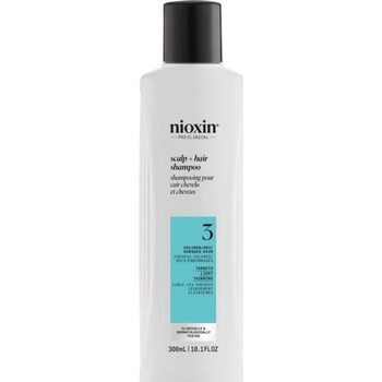 Nioxin System 3 Scalp + Hair Shampoo čistiaci šampón pre farbené rednúce vlasy 300 ml