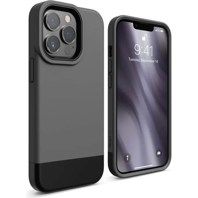 elago Glide Case - удароустойчив силиконов (TPU) калъф за iPhone 13 Pro (тъмносив-черен)