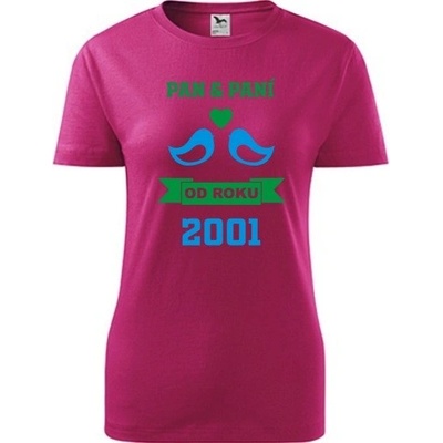 Purpurové dámské tričko k výročí svatby holubičky žluté dárek k výročí svatby pro ženu – Zboží Dáma