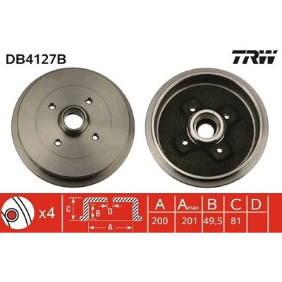 Brzdový buben TRW DB4127B