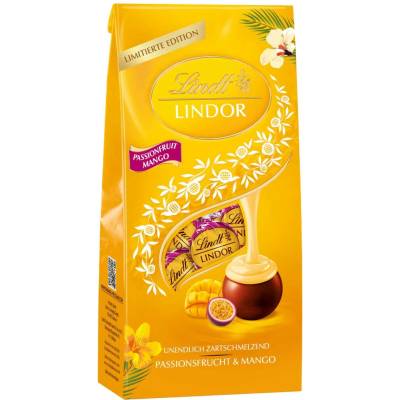 Lindt Lindor mliečne čokoládové guličky s marakujou a mangom 137g