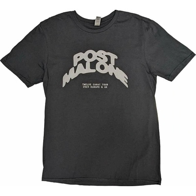 Post Malone tričko Curved Logo 2023 Tour Dates čierne