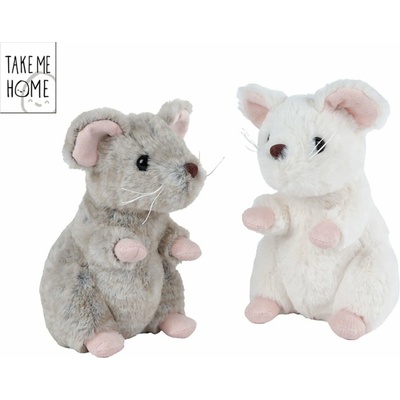 Take Me Home myš sediaca mix farieb biela šedá 19 cm